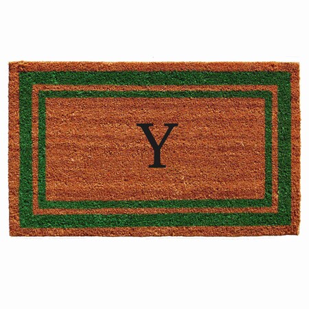 Calloway Mills Monogram Door Mat, Natural, Green, 24 in W x 36 in L 153012436Y